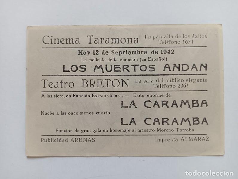 Cine: LOS MUERTOS ANDAN PROGRAMA SENCILLO WARNER TERROR BORIS KARLOFF - Foto 2