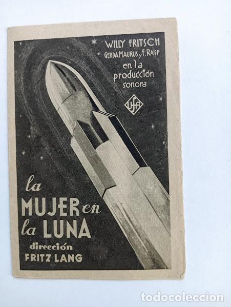 Folhetos de m&atilde;o de filmes antigos de cinema: LA MUJER EN LA LUNA PROGRAMA DESPLEGABLE UFA FRITZ LANG WILLY FRITSCH GERDA MAURUS