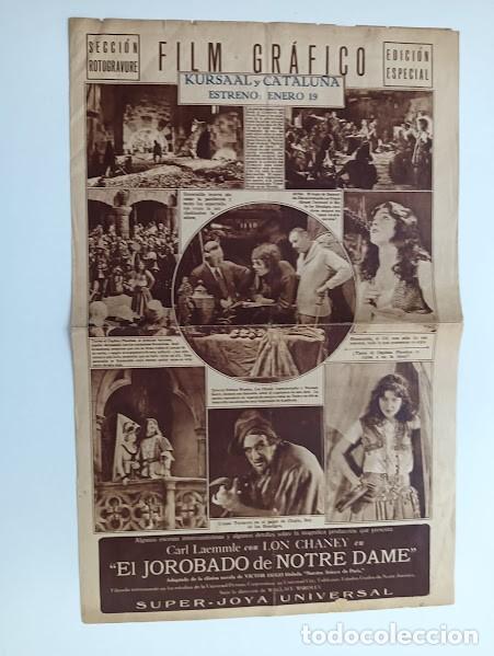 Folhetos de m&atilde;o de filmes antigos de cinema: EL JOROBADO NUESTRA SE&Ntilde;ORA DE PARIS PROGRAMA DOBLE UNIVERSAL LON CHANEY CINE MUDO
