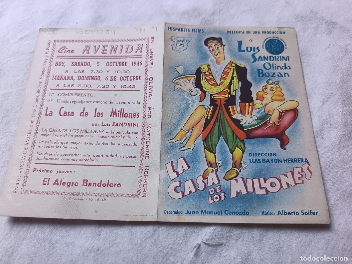 Cinema: Folleto de Mano de Cine, La Casa de los Millones