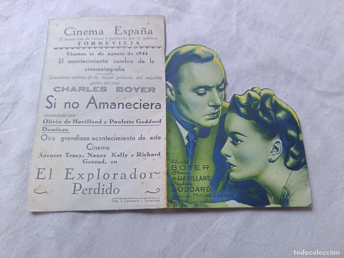 Cine: Folleto de Mano de Cine, Troquelado, Si no Amaneciera