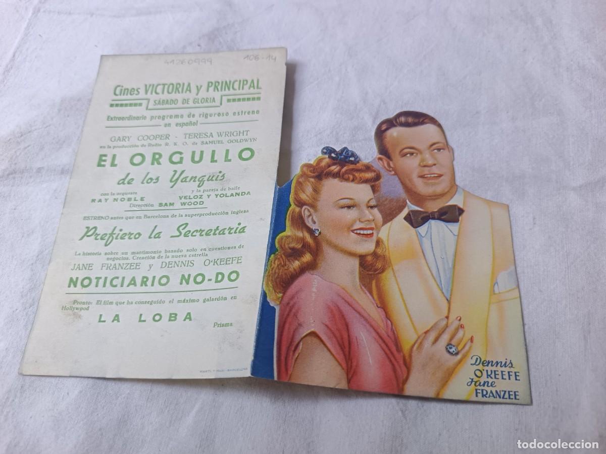 Cinema: Folleto de Mano de Cine, Troquelado, El Orgullo de los Yanquis