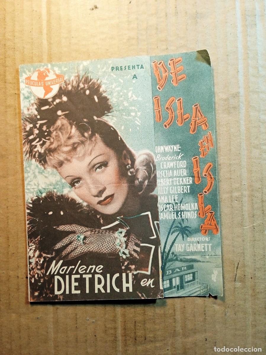 Cinema: FOLLETO DE MANO DOBLE DE LA PEL&Iacute;CULA DE ISLA EN ISLA