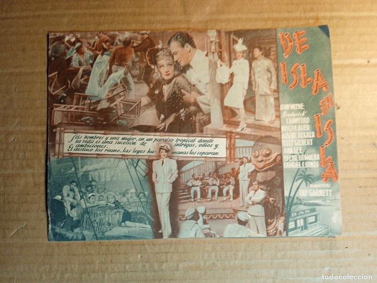 Cine: FOLLETO DE MANO DOBLE DE LA PEL&Iacute;CULA DE ISLA EN ISLA - Foto 2