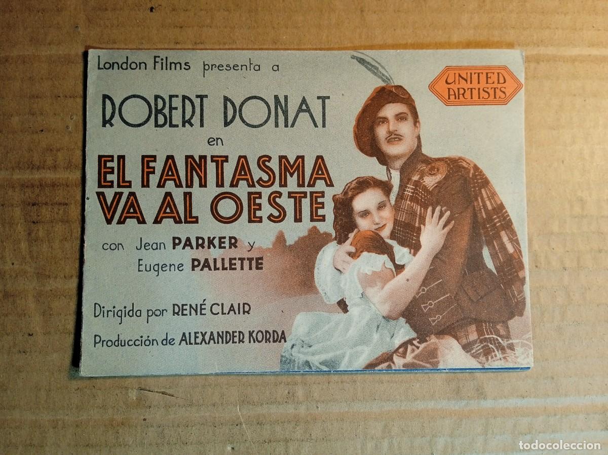  Foglietti di film di film antichi di cinema: FOLLETO DE MANO DOBLE DE LA PEL&Iacute;CULA EL FANTASMA VA AL OESTE