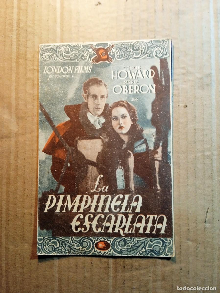  Flyers Publicitaires de films Anciens: FOLLETO DE MANO DOBLE DE LA PEL&Iacute;CULA LA PIMPINELA ESCARLATA