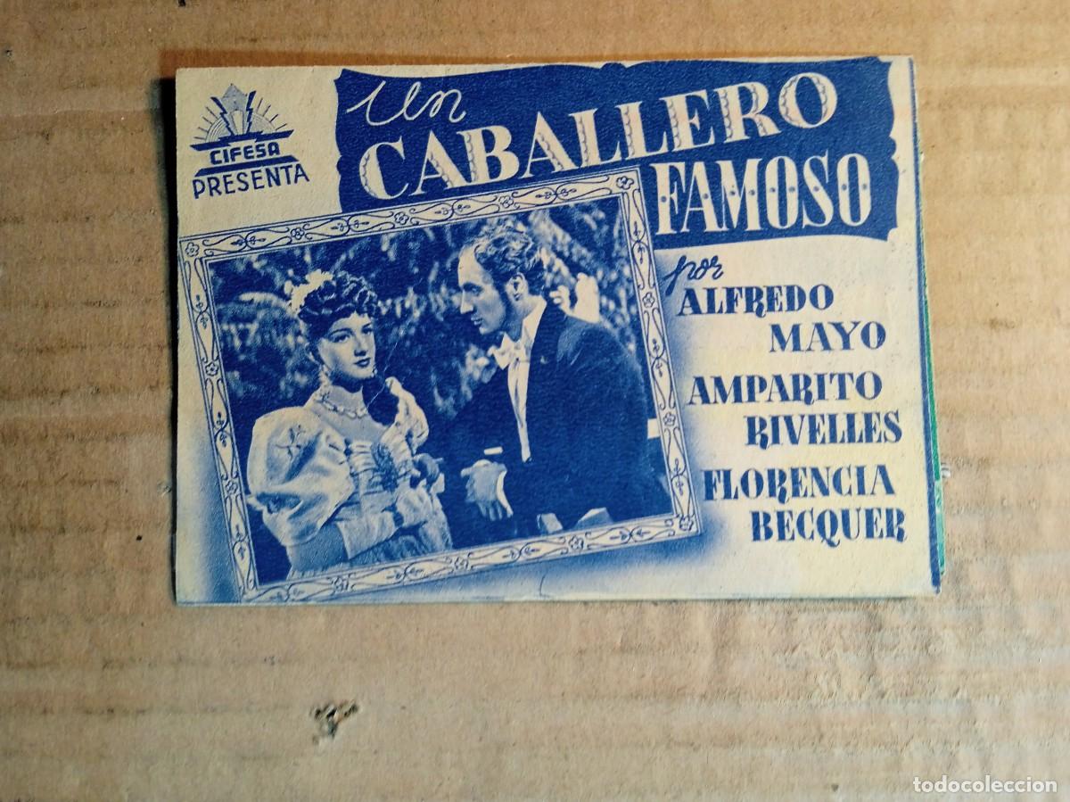  Flyers Publicitaires de films Anciens: FOLLETO DE MANO DOBLE DE LA PEL&Iacute;CULA UN CABALLERO FAMOSO