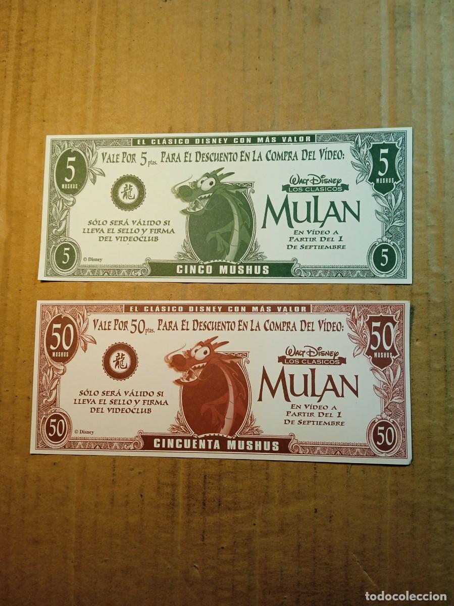 Cine: FOLLETO DE MANO TROQUELADO MULAN (DOS BILLETES)
