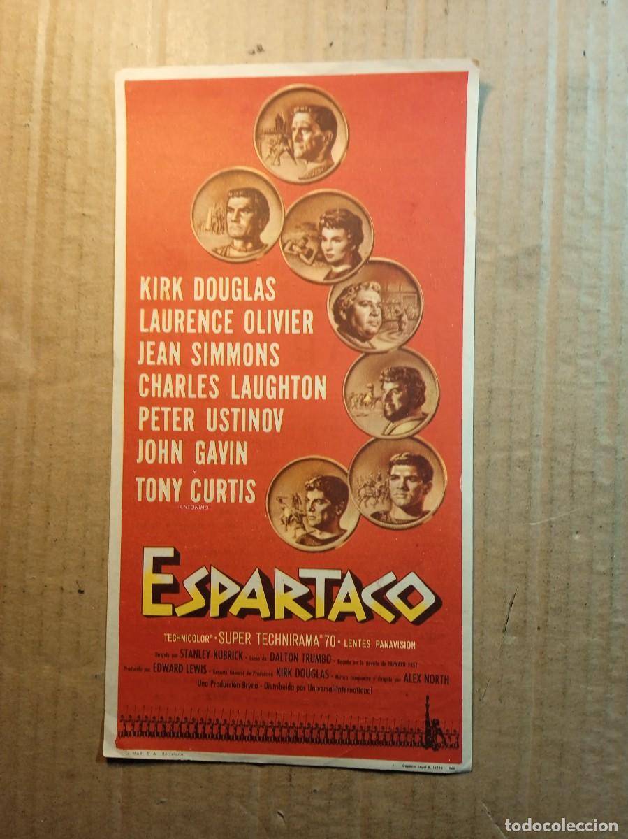  Flyers Publicitaires de films Anciens: FOLLETO DE MANO GIGANTE DE LA PEL&Iacute;CULA ESPARTACO