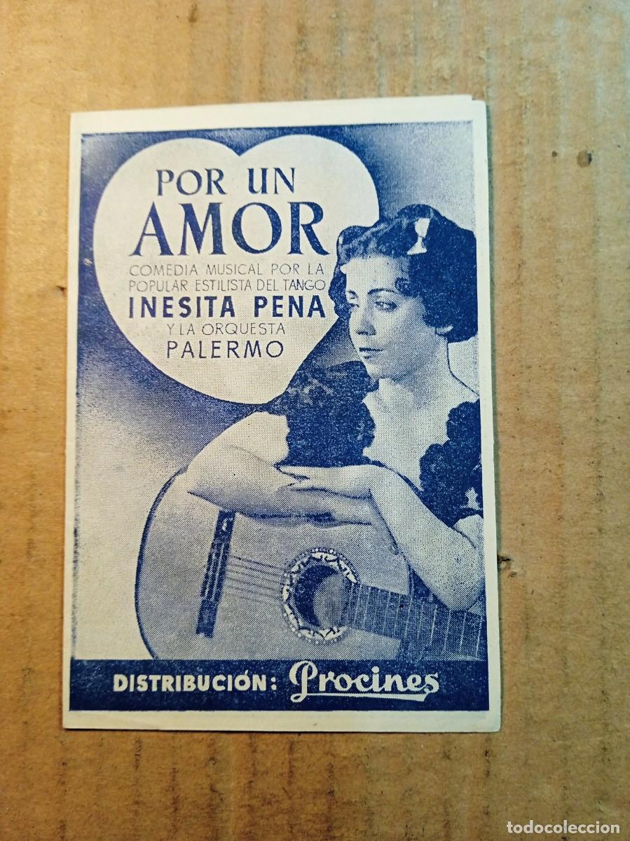 Cine: FOLLETO DE MANO DOBLE DE LA PEL&Iacute;CULA POR UN AMOR