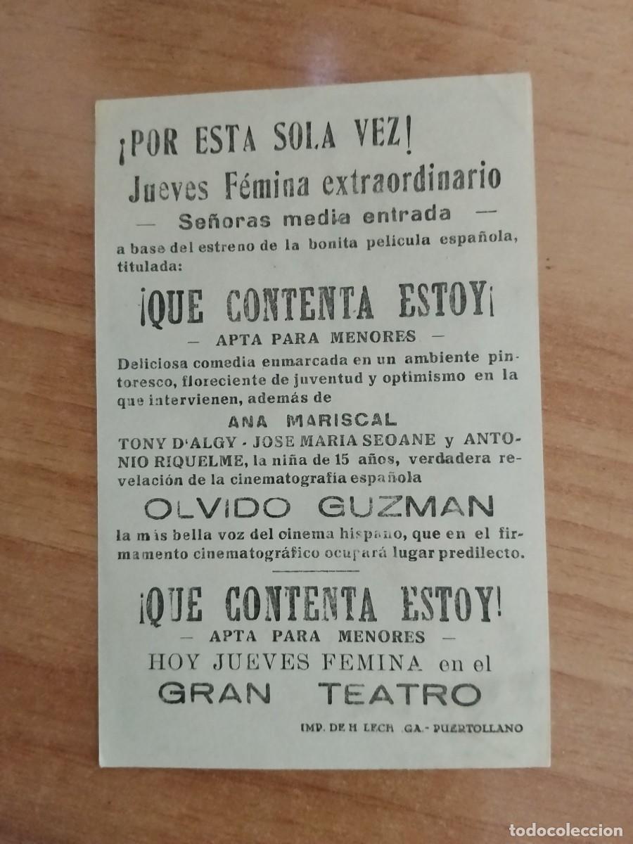 Cine: TURQ-PROGRAMA DE LA PELICULA --`QUE CONTENTA ESTOY CT - Foto 2