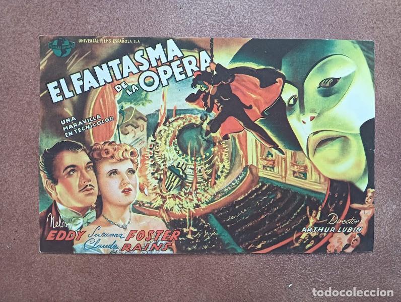 Cinema: EL FANTASMA DE LA OPERA PROGRAMA SENCILLO Grande UNIVERSAL CLAUDE RAINS NELSON EDDY SUSANNA FOSTER