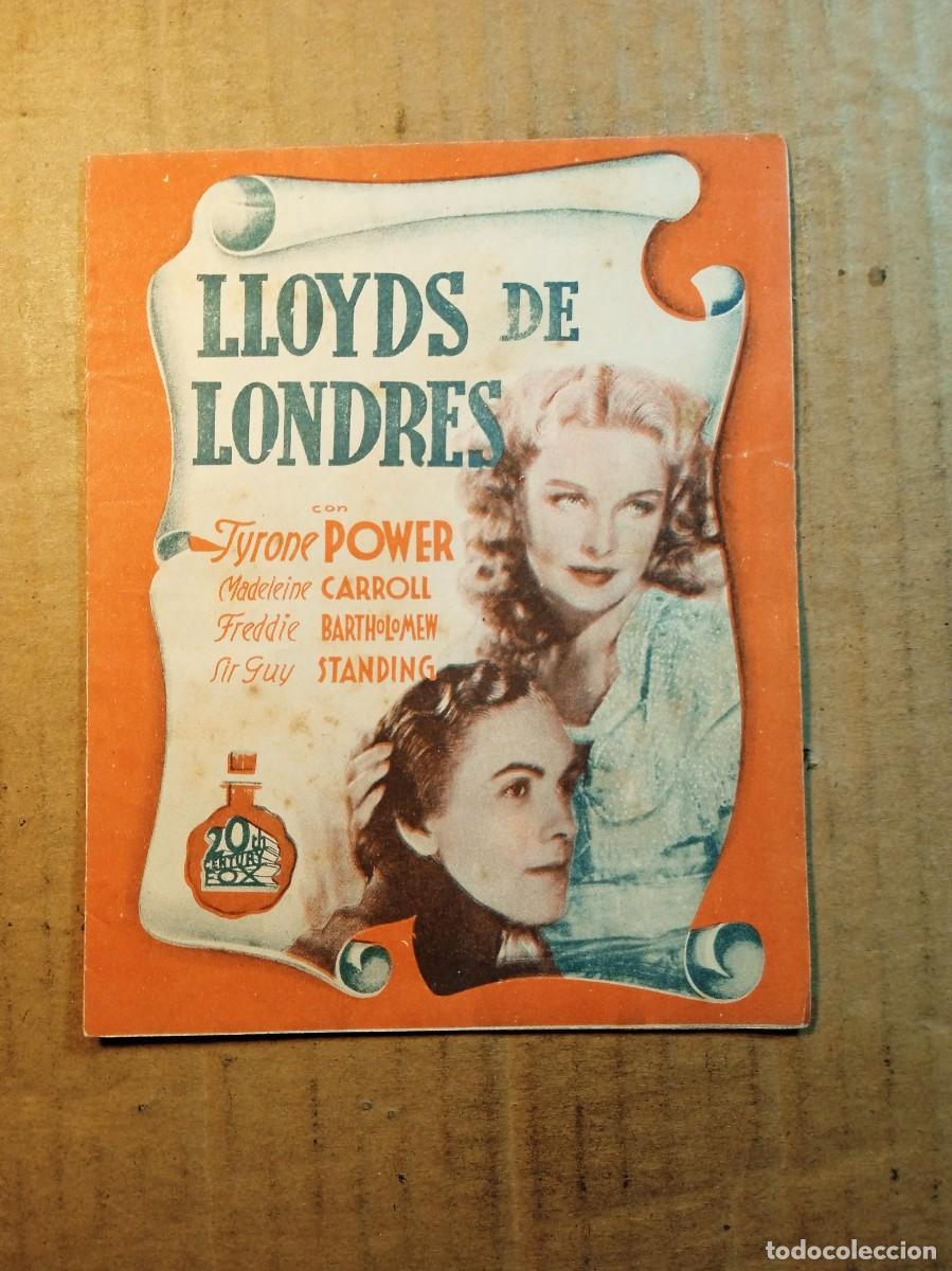 Cine: FOLLETO DE MANO DOBLE DE LA PEL&Iacute;CULA LLOYDS DE LONDRES