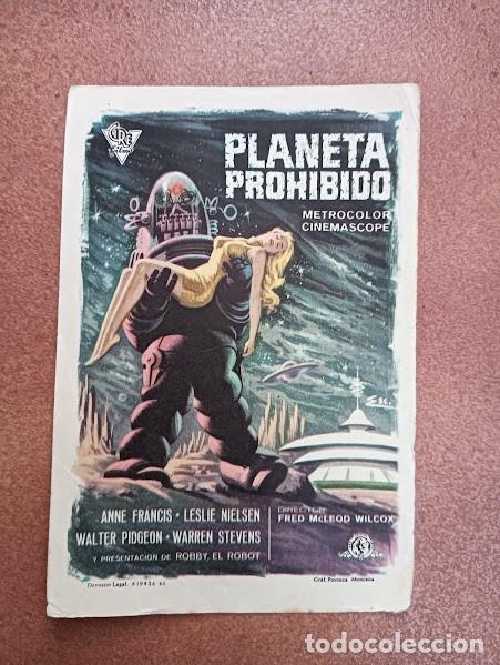 Cinema: PLANETA PROHIBIDO FORBIDDEN PLANET PROGRAMA SENCILLO CIRE ANNE FRANCIS WALTER PIDGEON