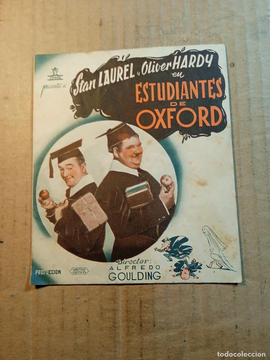 Folhetos de m&atilde;o de filmes antigos de cinema: FOLLETO DE MANO DOBLE DE LA PEL&Iacute;CULA ESTUDIANTES DE OXFORD