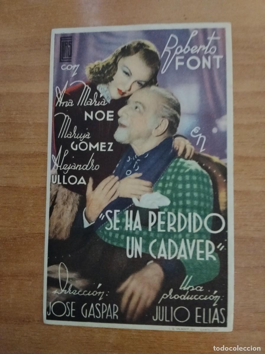 Cine: ROSA -PROGRAMA DE LA PELICULA --`SE HA PERDIDO UN CADAVER