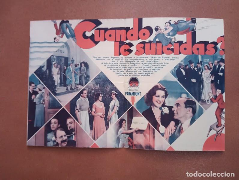 Cine: CUANDO TE SUICIDAS PROGRAMA DOBLE PARAMOUNT IMPERIO ARGENTINA FERNANDO SOLER - Foto 2