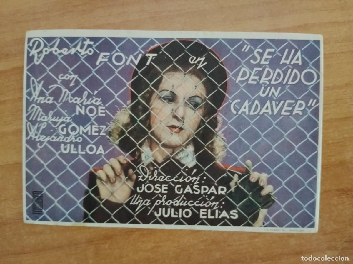 Cine: ROSA -PROGRAMA DE LA PELICULA --`SE HA PERDIDO UN CADAVER