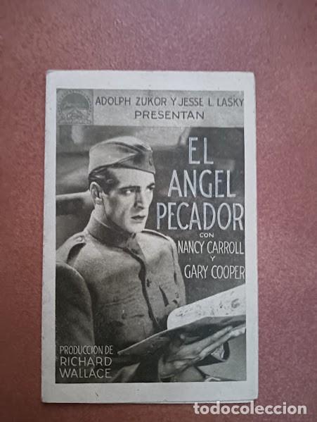 Folhetos de m&atilde;o de filmes antigos de cinema: EL ANGEL PECADOR PROGRAMA DESPLEGABLE PARAMOUNT GARY COOPER NANCY CARROLL