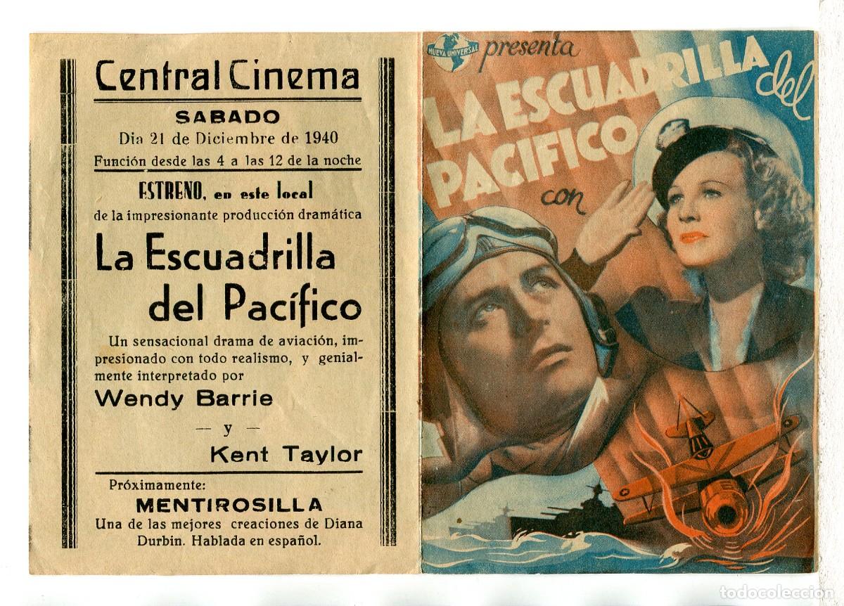 Folhetos de m&atilde;o de filmes antigos de cinema: LA ESCUADRILLA DEL PAC&Iacute;FICO, con Ray Milland.