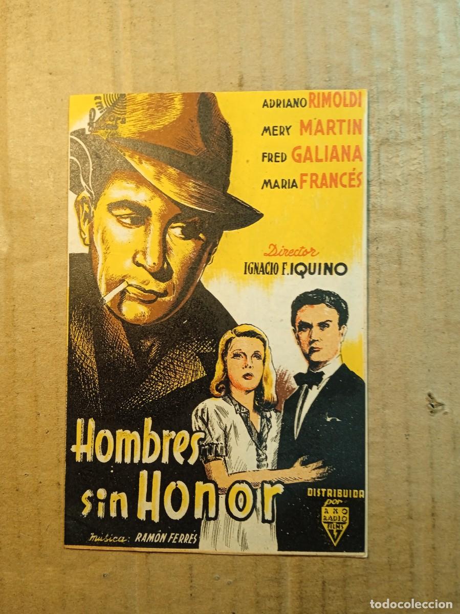 Folhetos de m&atilde;o de filmes antigos de cinema: FOLLETO DE MANO DOBLE DE LA PEL&Iacute;CULA HOMBRES SIN HONOR