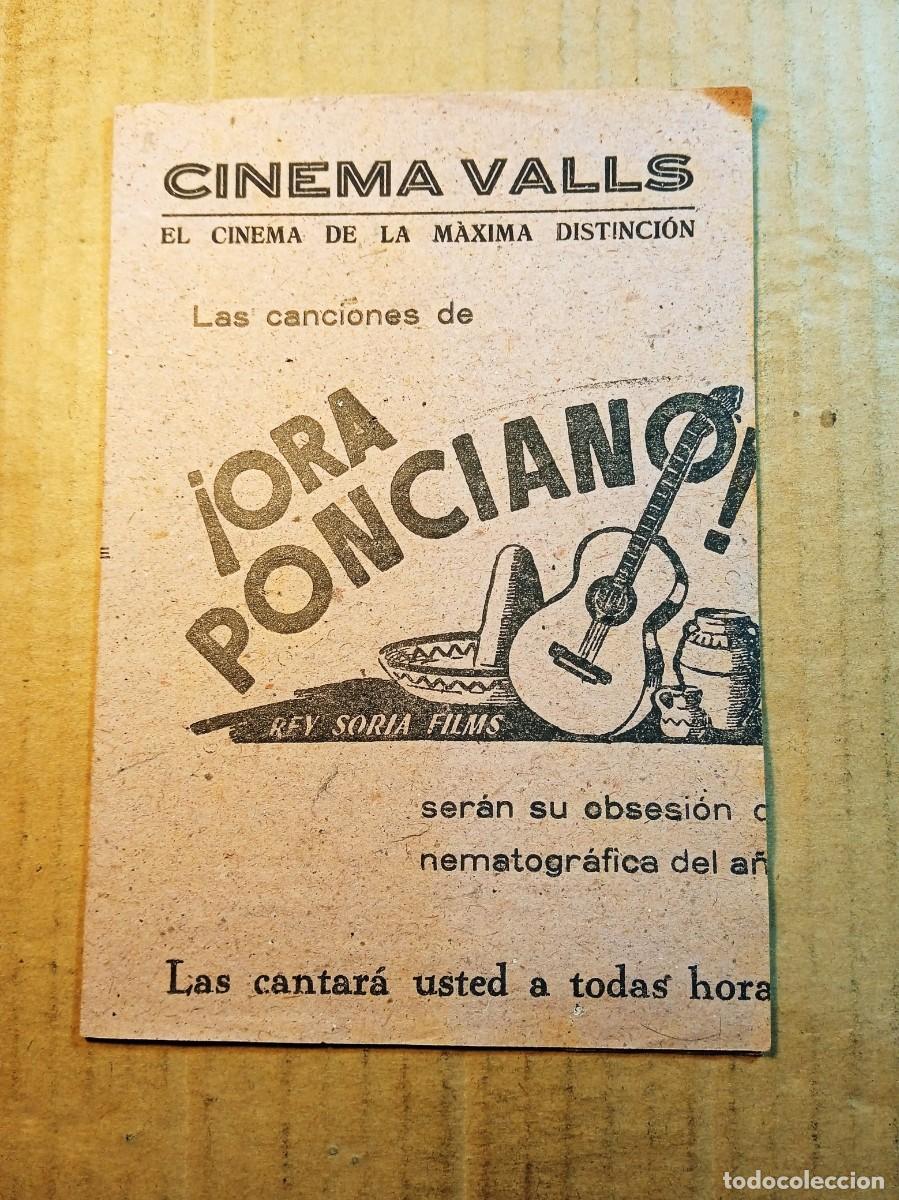 Cine: FOLLETO DE MANO DOBLE DE LA PEL&Iacute;CULA ORA PONCIANO