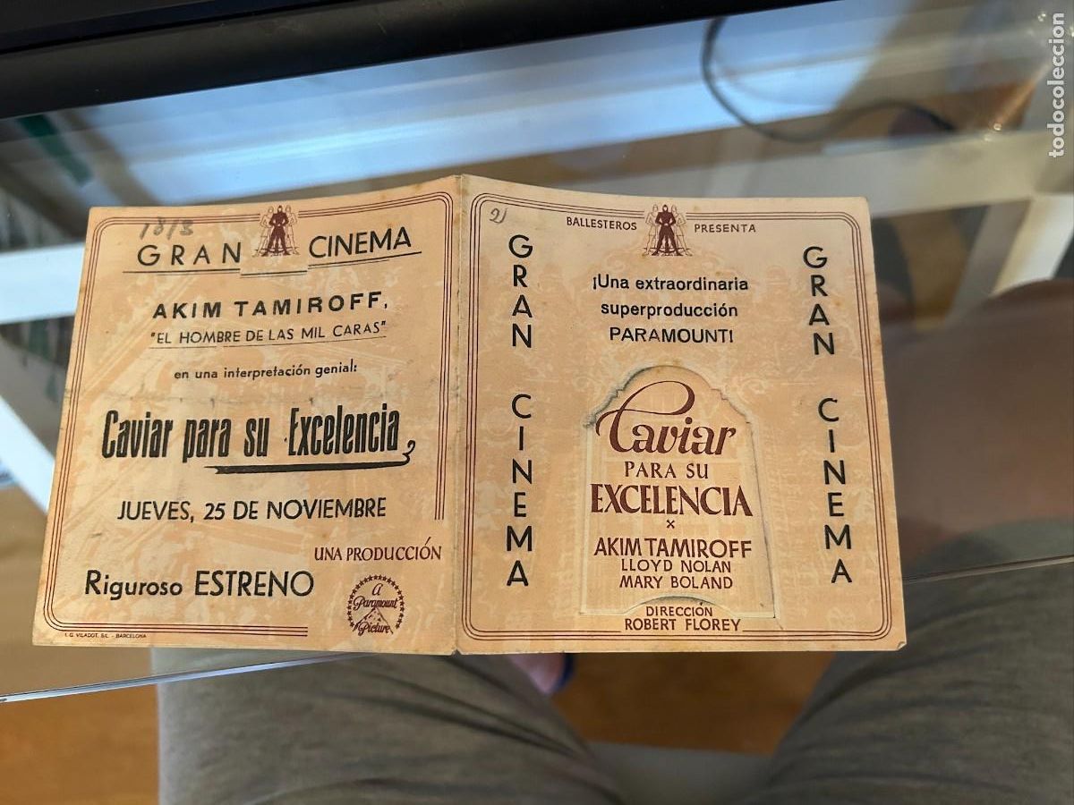 Cine: 1813 caviar para su excelencia gran cinema barcelona con publicidad buen estado