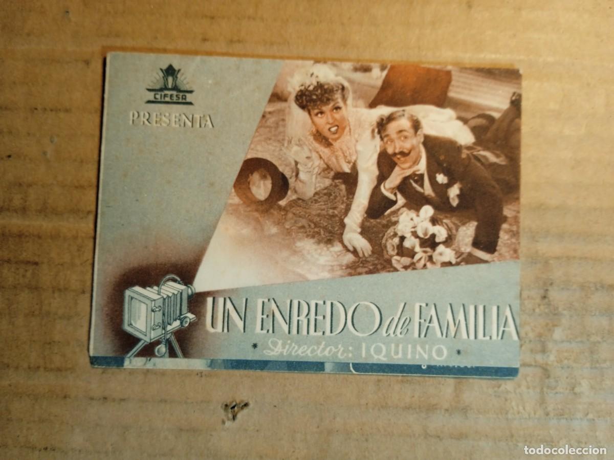 Folhetos de m&atilde;o de filmes antigos de cinema: FOLLETO DE MANO DOBLE DE LA PEL&Iacute;CULA UN ENREDO DE FAMILIA