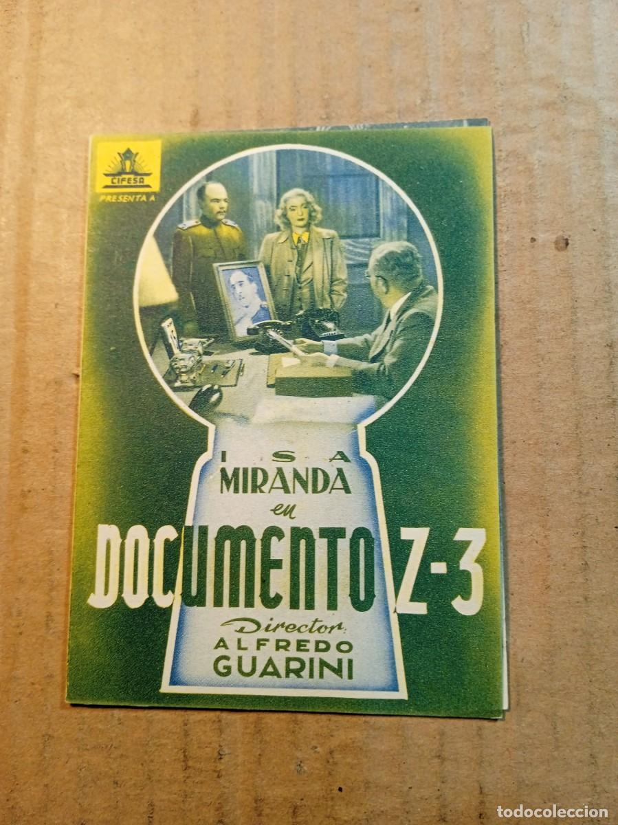 Cine: FOLLETO DE MANO DOBLE DE LA PEL&Iacute;CULA DOCUMENTO Z - 3