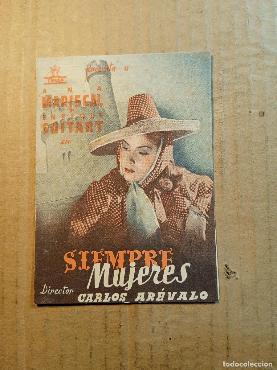  Flyers Publicitaires de films Anciens: FOLLETO DE MANO DOBLE DE LA PEL&Iacute;CULA SIEMPRE MUJERES