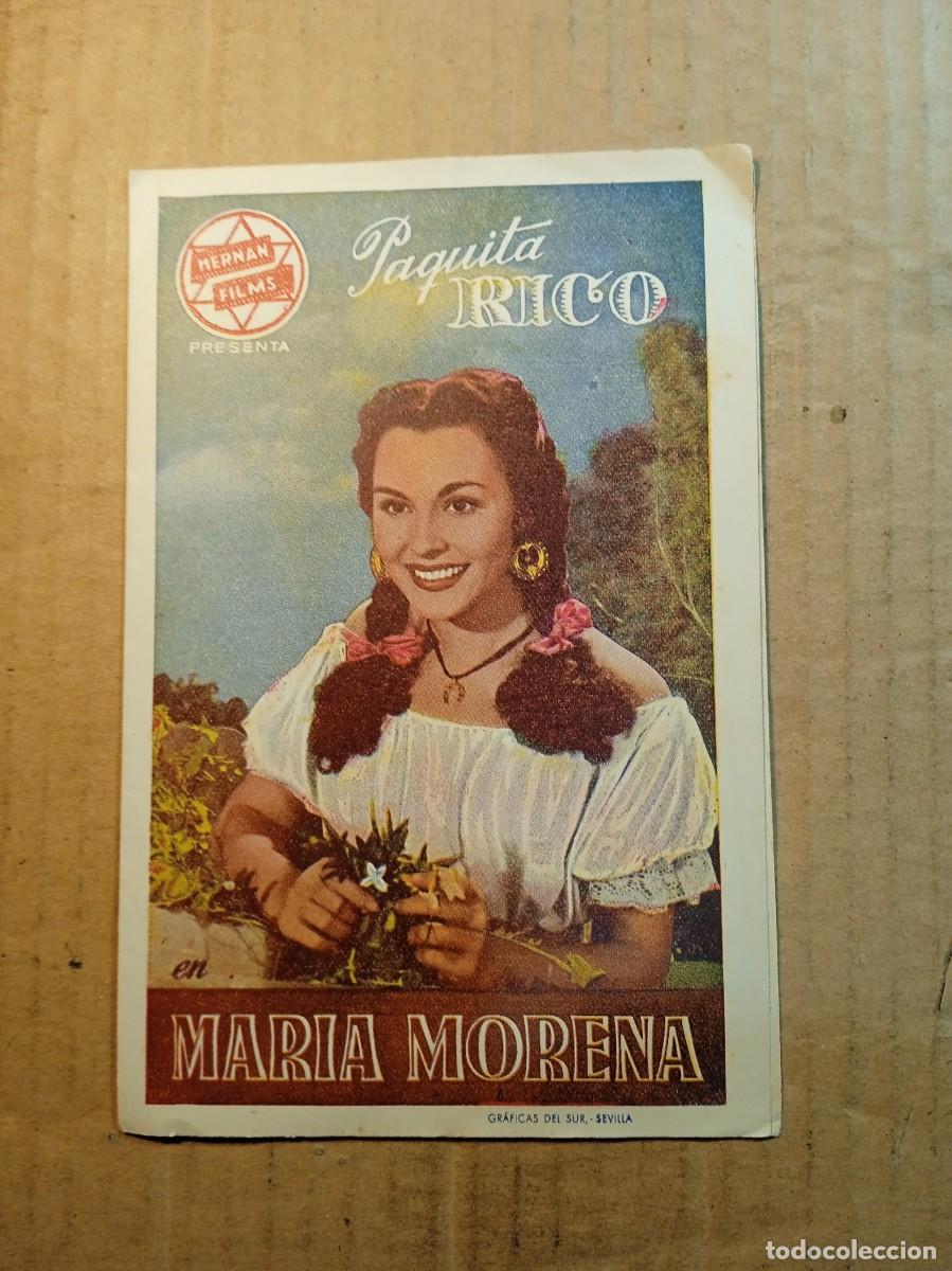 Cine: FOLLETO DE MANO DOBLE DE LA PEL&Iacute;CULA MAR&Iacute;A MORENA