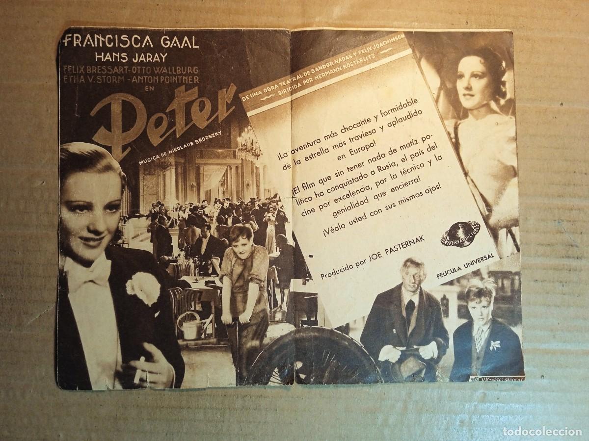 Cine: FOLLETO DE MANO DOBLE DE LA PEL&Iacute;CULA PETER - Foto 2