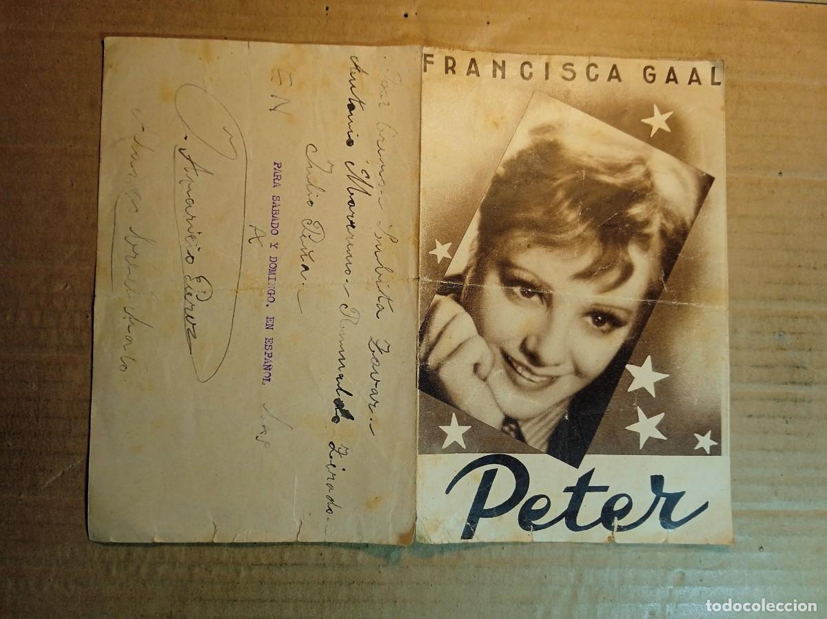 Cine: FOLLETO DE MANO DOBLE DE LA PEL&Iacute;CULA PETER - Foto 3