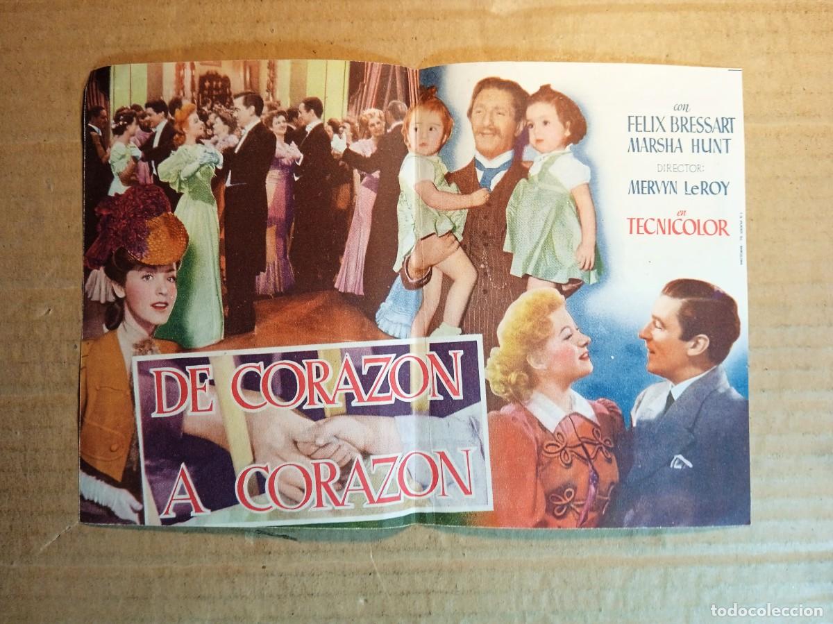  Foglietti di film di film antichi di cinema: FOLLETO DE MANO DOBLE DE LA PEL&Iacute;CULA DE CORAZON A CORAZON