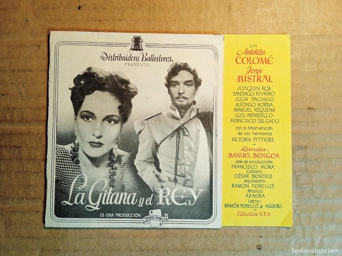 Cine: FOLLETO DE MANO DOBLE DE LA PEL&Iacute;CULA LA GITANA Y EL REY