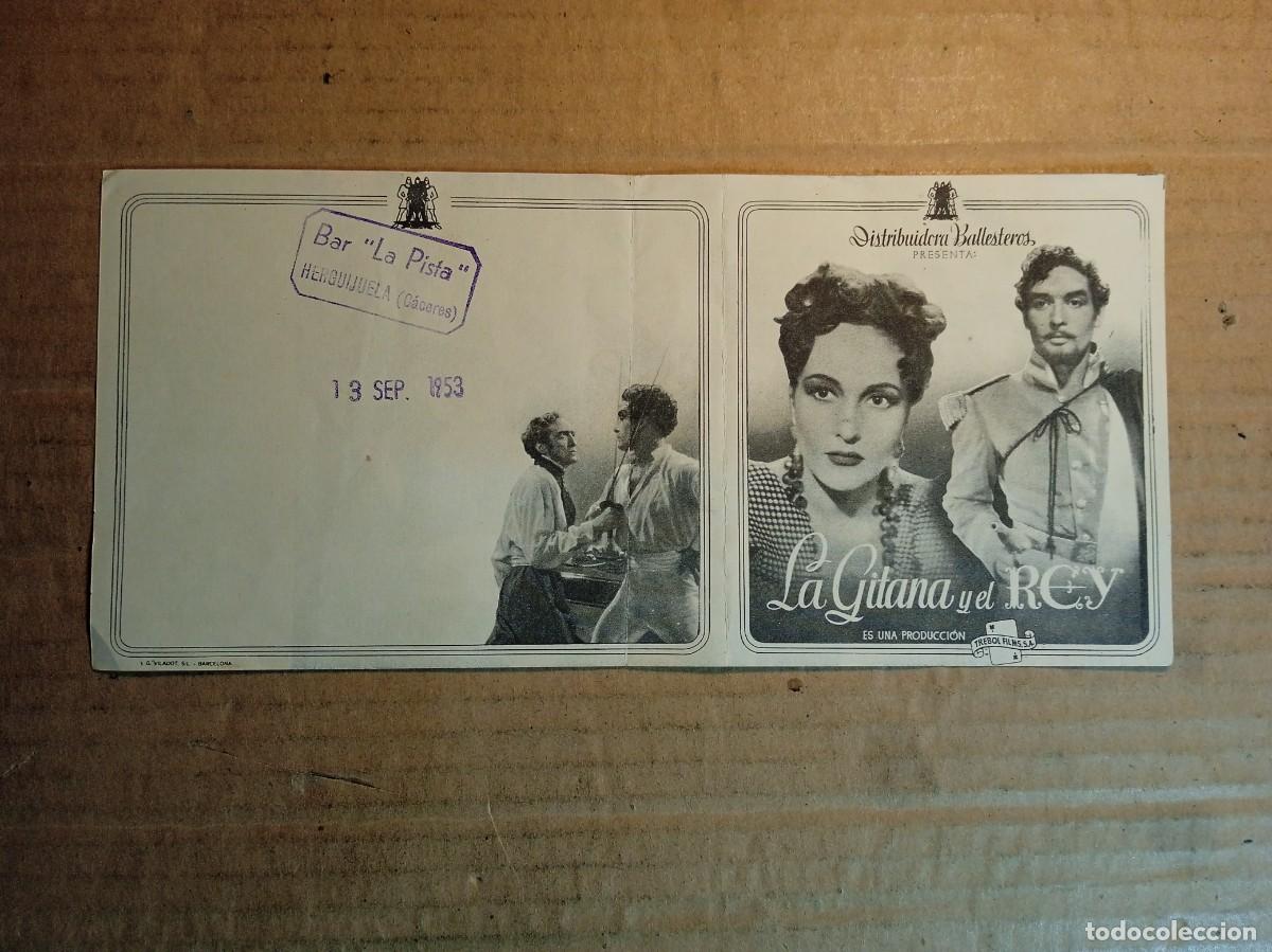 Cine: FOLLETO DE MANO DOBLE DE LA PEL&Iacute;CULA LA GITANA Y EL REY - Foto 3