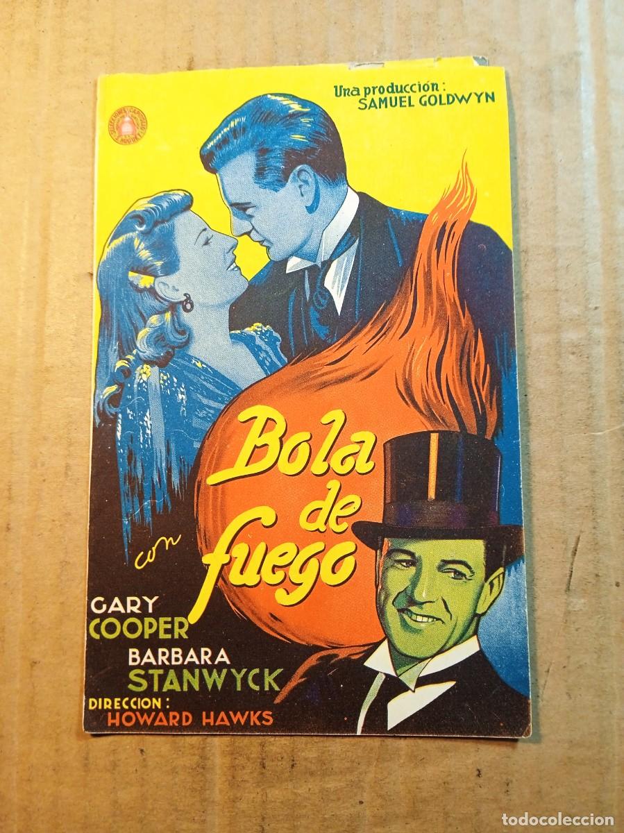  Foglietti di film di film antichi di cinema: FOLLETO DE MANO DOBLE DE LA PEL&Iacute;CULA BOLA DE FUEGO