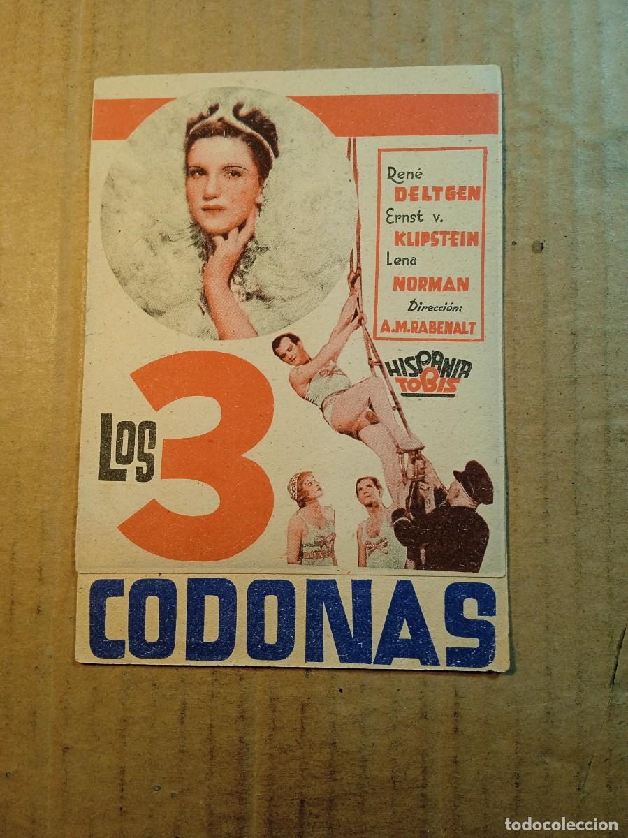 Cine: FOLLETO DE MANO DOBLE DE LA PEL&Iacute;CULA LOS 3 CODONAS