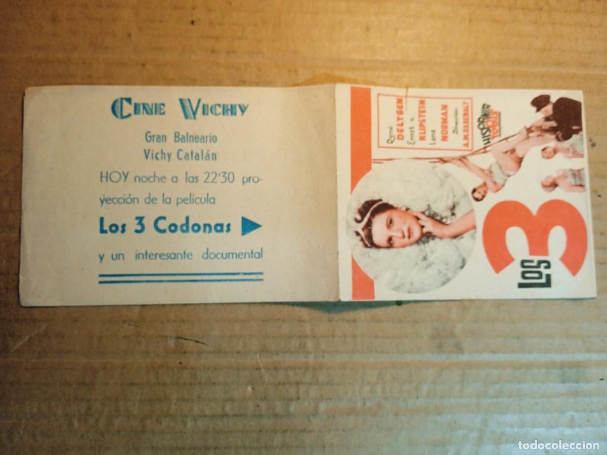 Cine: FOLLETO DE MANO DOBLE DE LA PEL&Iacute;CULA LOS 3 CODONAS - Foto 3