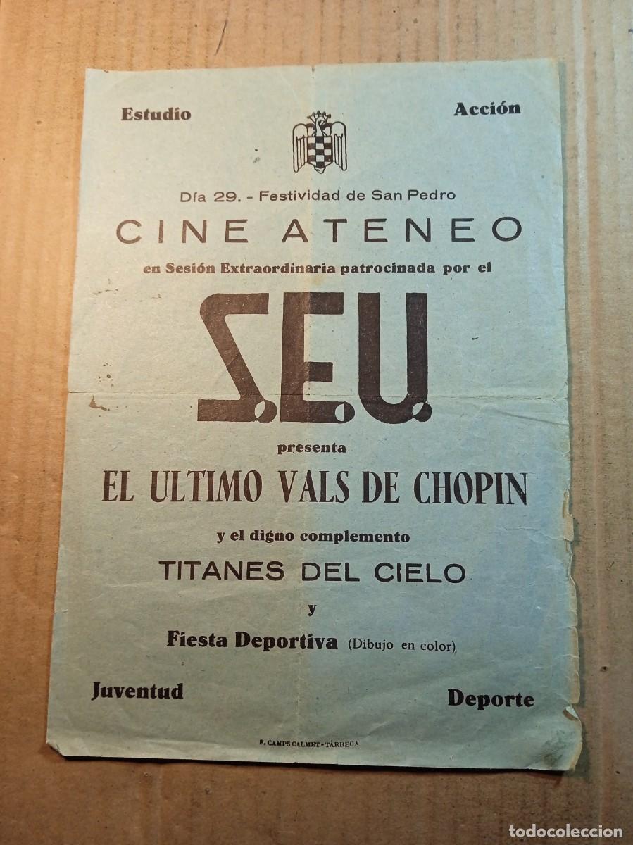 Cine: FOLLETO DE MANO GIGANTE DE LA PEL&Iacute;CULA EL &Uacute;LTIMO VALS DE CHOPIN Y TITANES DEL CIELO