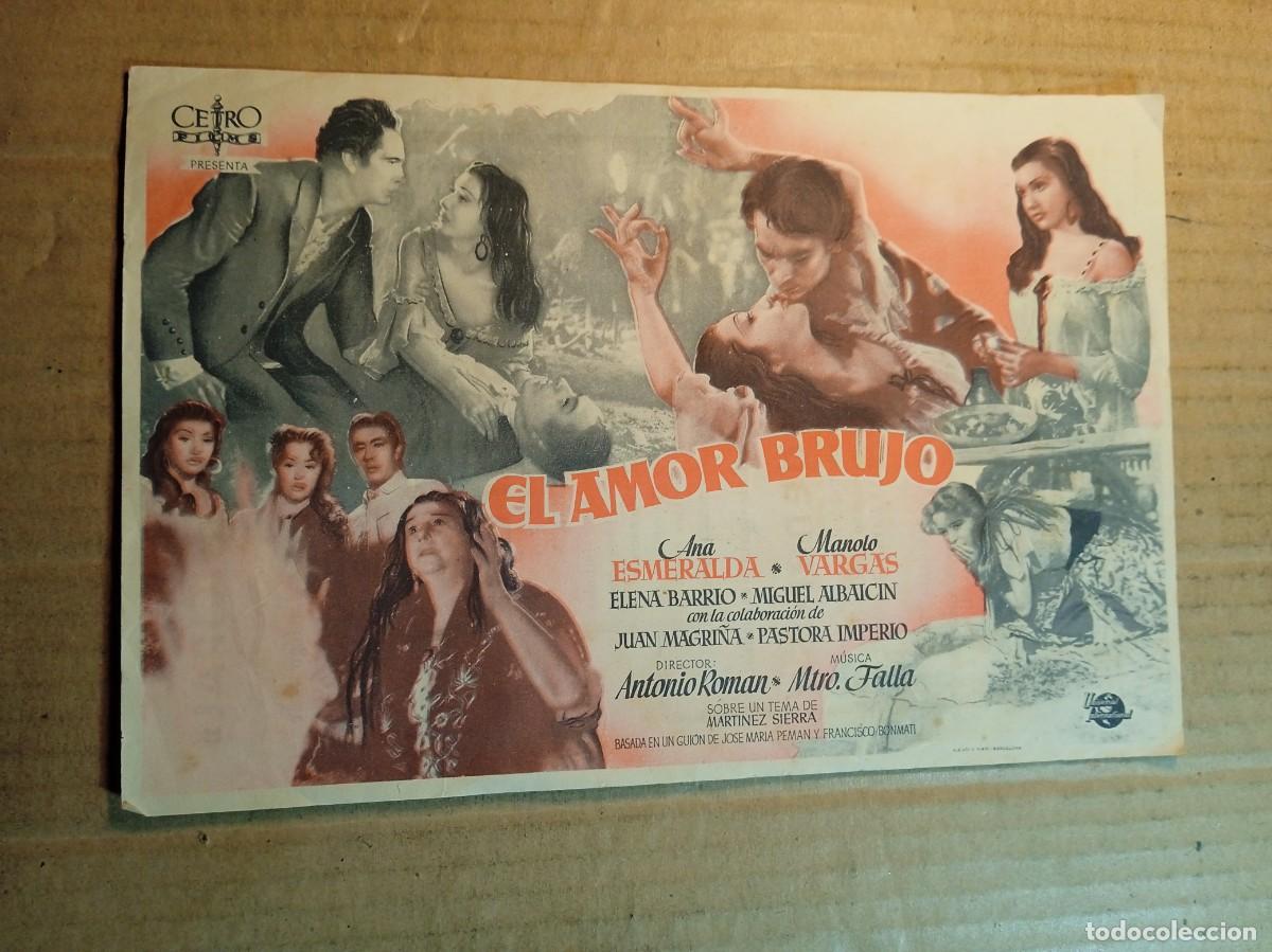 Cine: FOLLETO DE MANO GIGANTE DE LA PEL&Iacute;CULA EL AMOR BRUJO