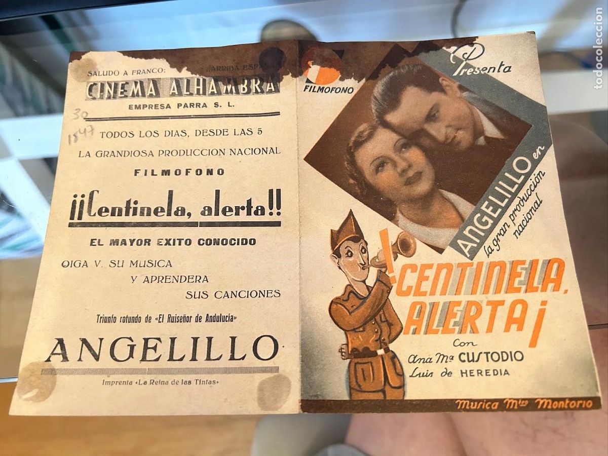 Cine: 1847 centinela alerta cinema alhambra zaragoza como se ve mancha parte superior muy buen estado
