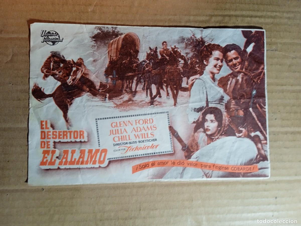 Cine: FOLLETO DE MANO GIGANTE DE LA PEL&Iacute;CULA EL DESERTOR DE EL ALAMO