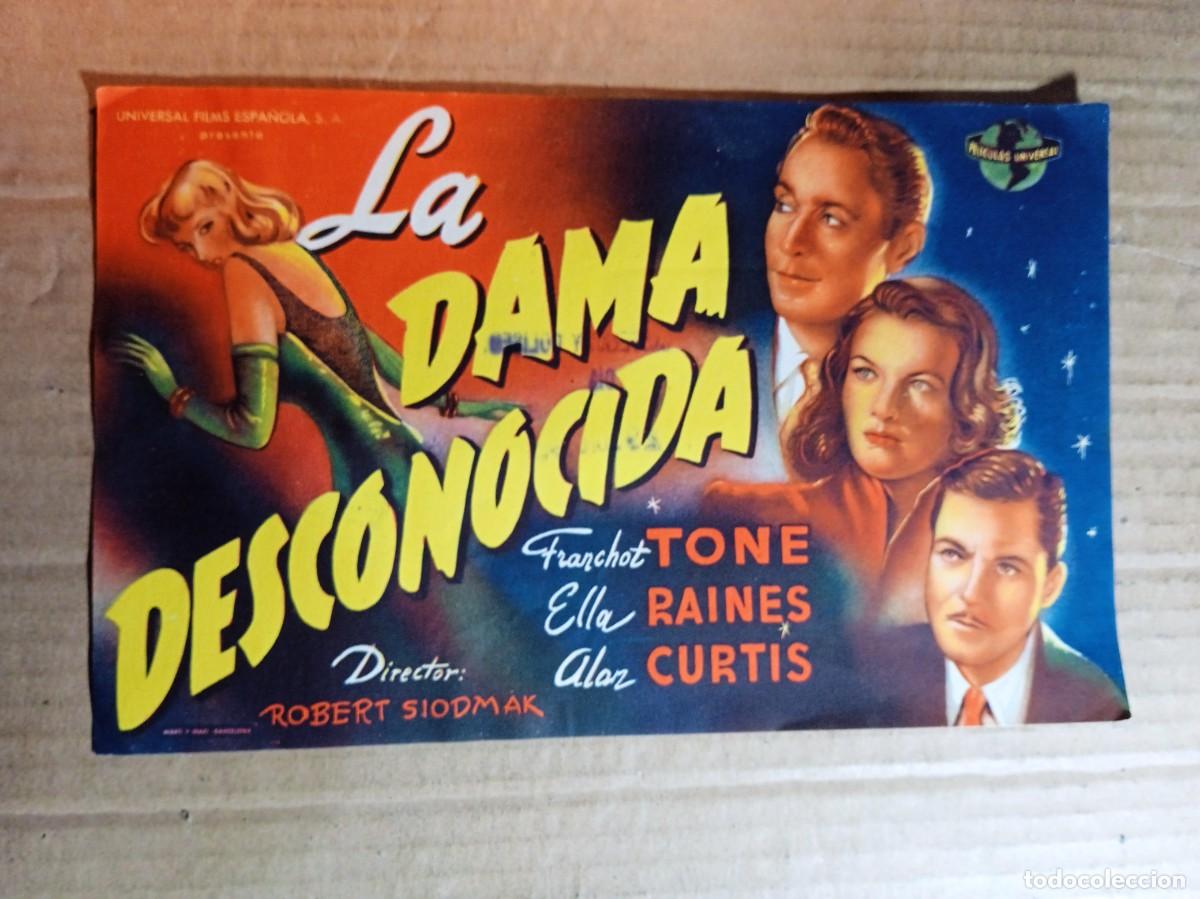Cine: FOLLETO DE MANO GIGANTE DE LA PEL&Iacute;CULA LA DAMA DESCONOCIDA