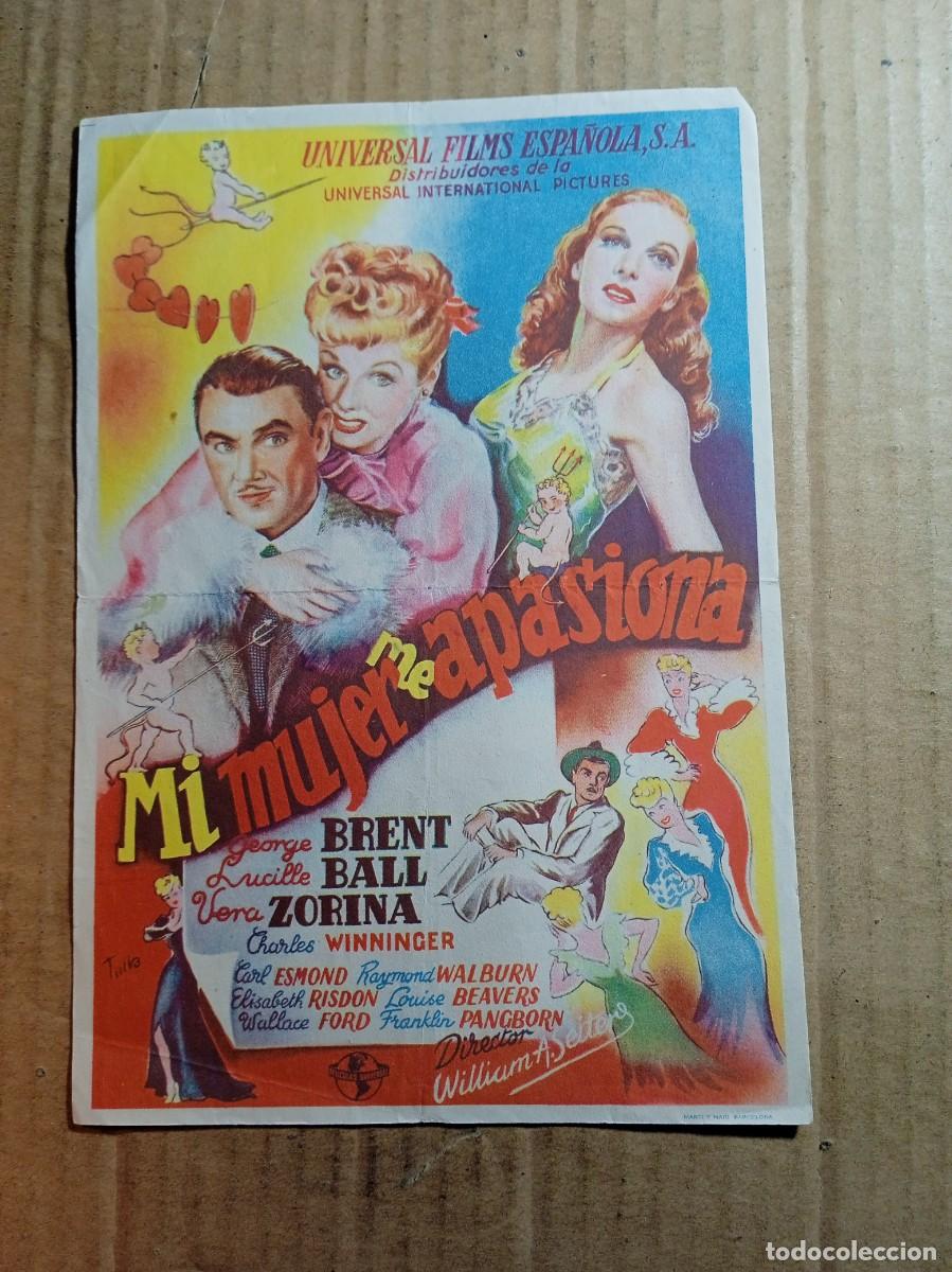 Cine: FOLLETO DE MANO GIGANTE DE LA PEL&Iacute;CULA MI MUJER ME APASIONA