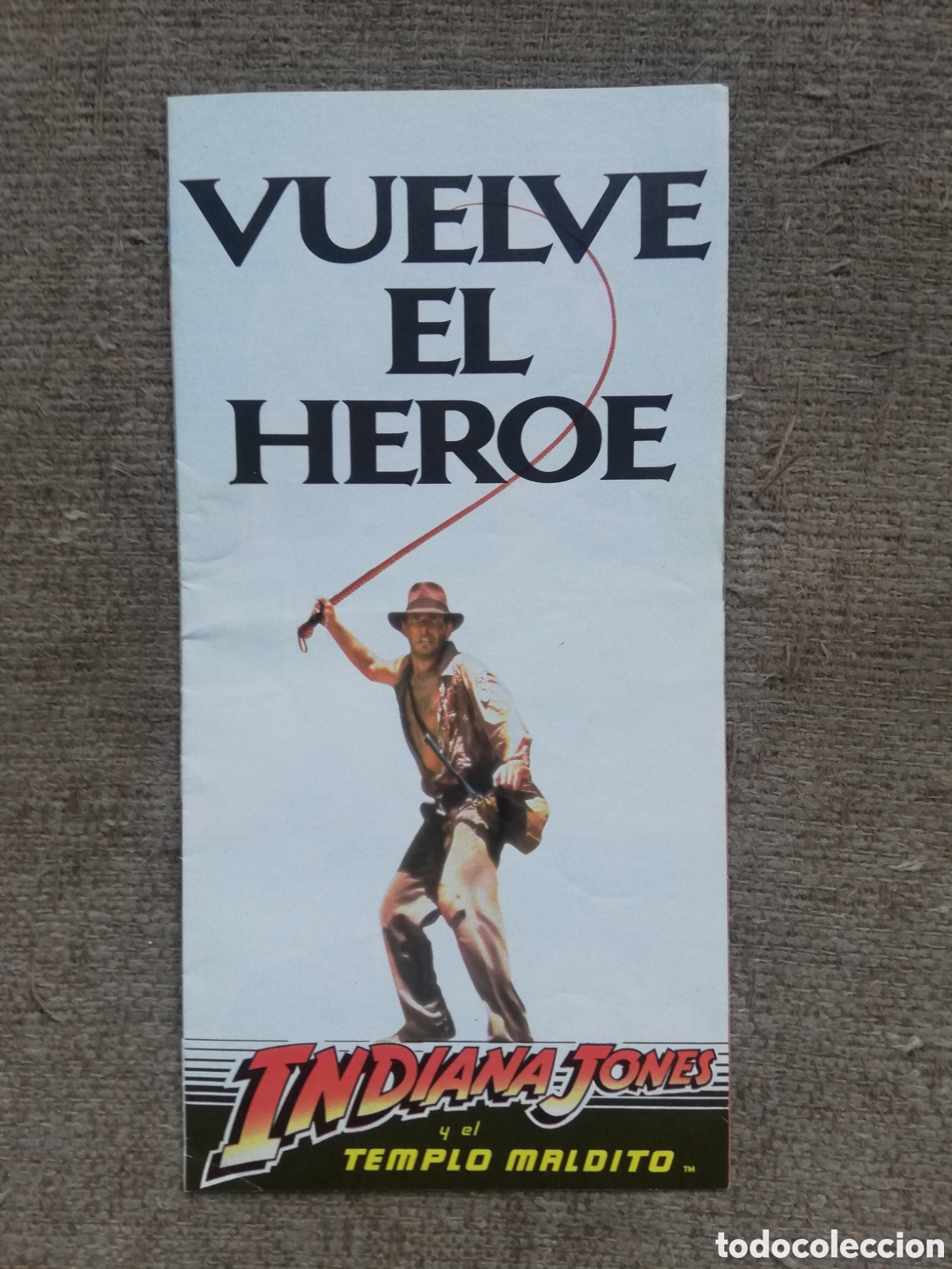 Cine: Vuelve el heroe. Indiana Jones y el templo maldito. Folleto desplegable estreno pel&iacute;cula