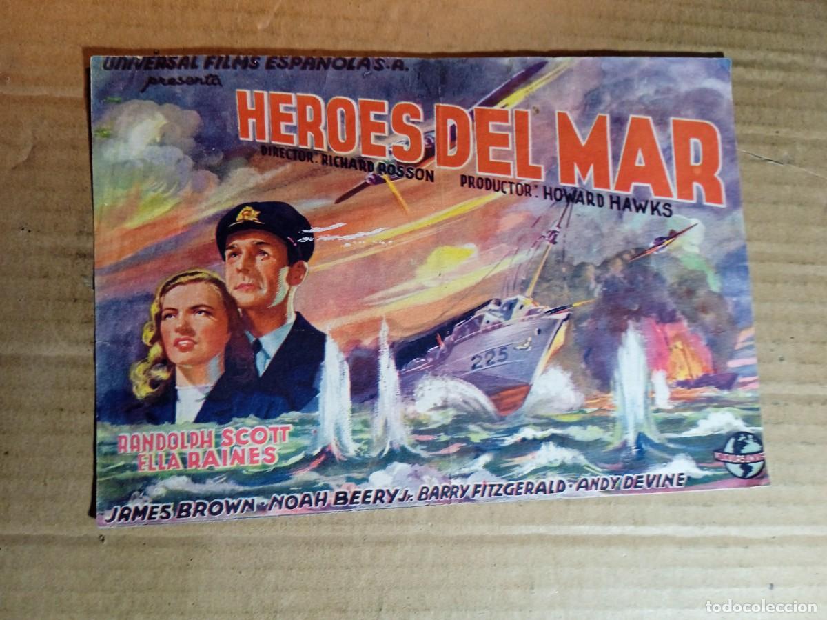  Flyers Publicitaires de films Anciens: FOLLETO DE MANO GIGANTE DE LA PEL&Iacute;CULA H&Eacute;ROES DEL MAR