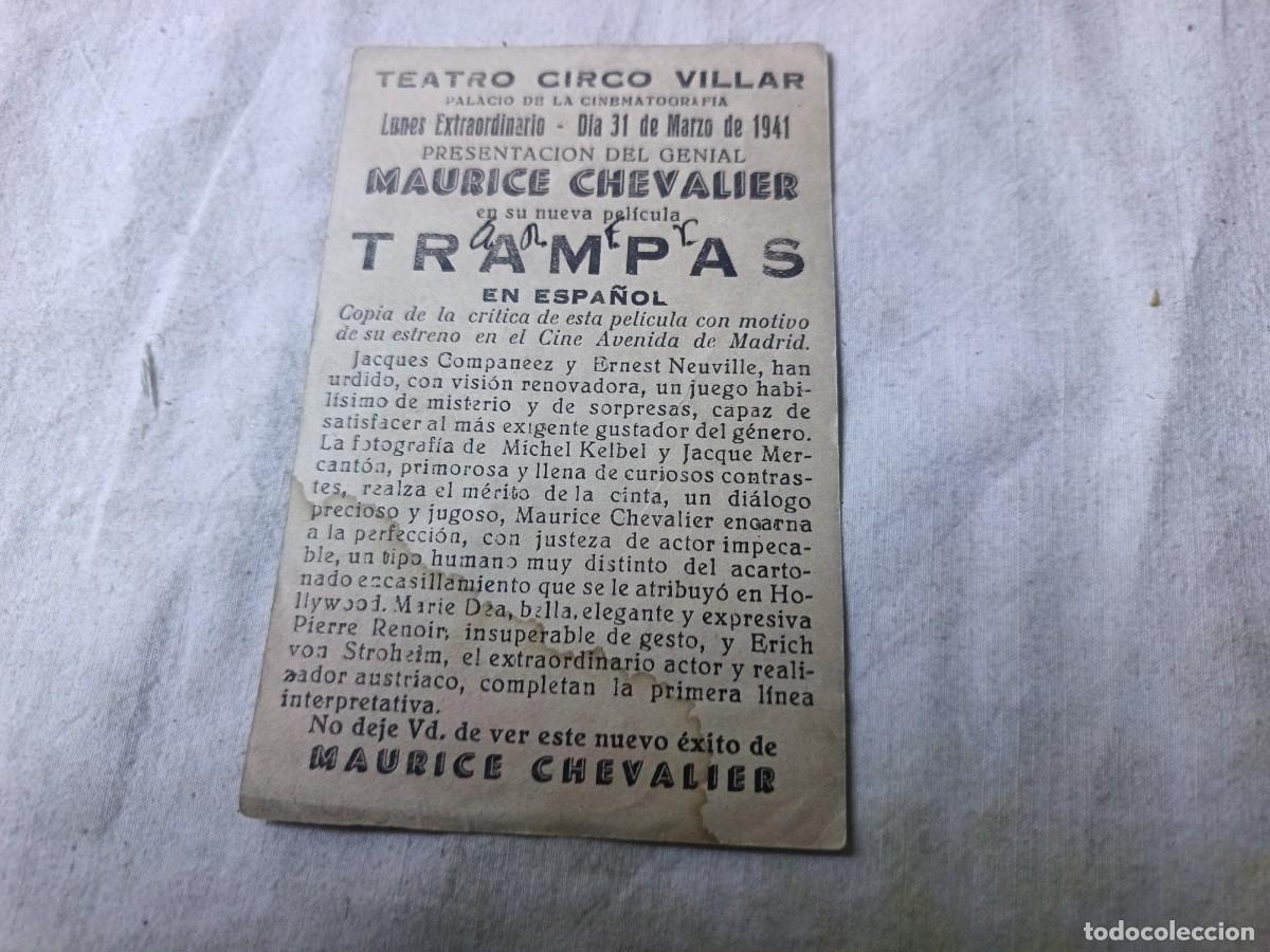Cine: Folleto de Mano de Cine, Trampas - Foto 2