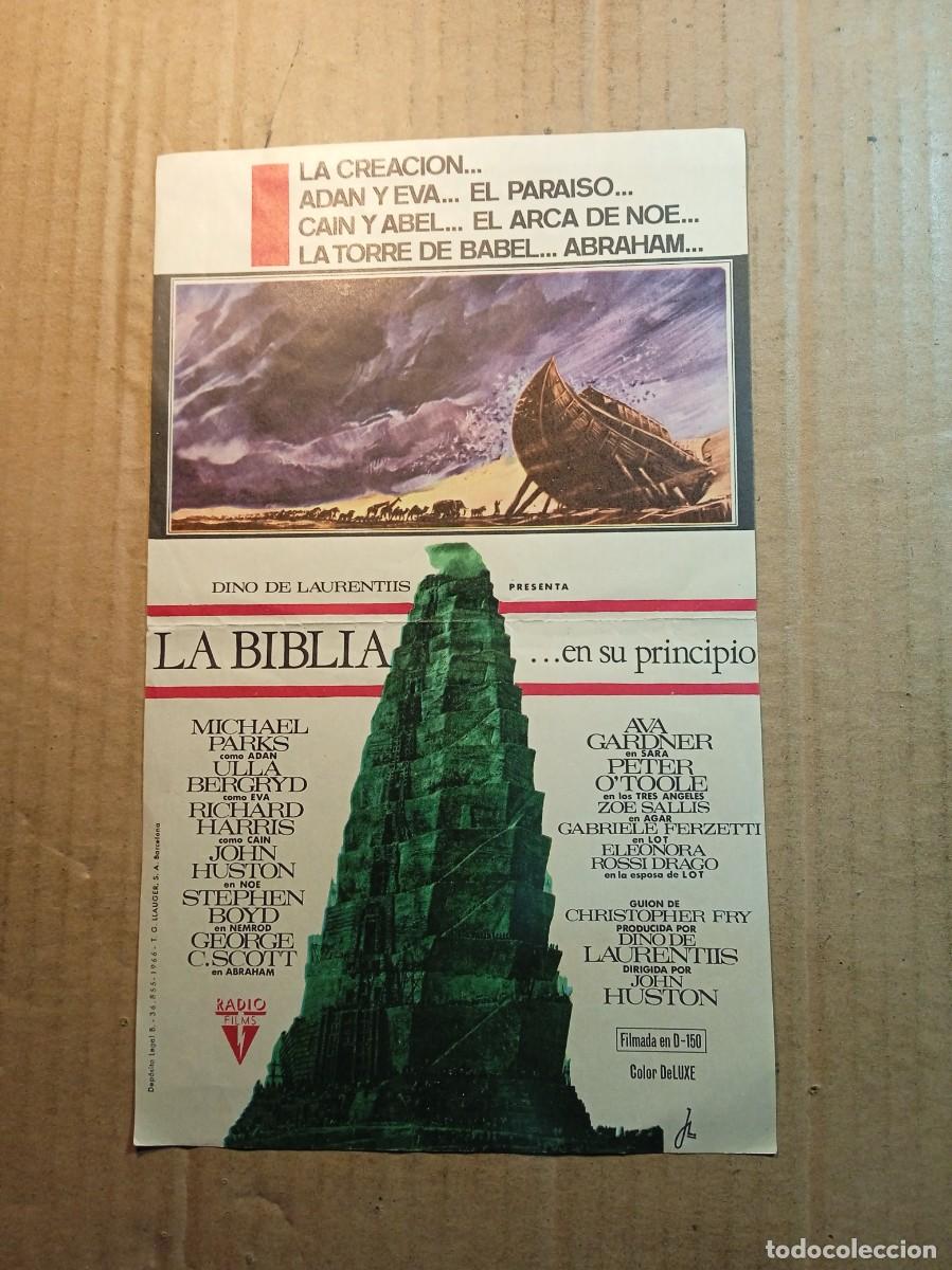 Cine: FOLLETO DE MANO GIGANTE DE LA PEL&Iacute;CULA LA BIBLIA... EN SU PRINCIPIO