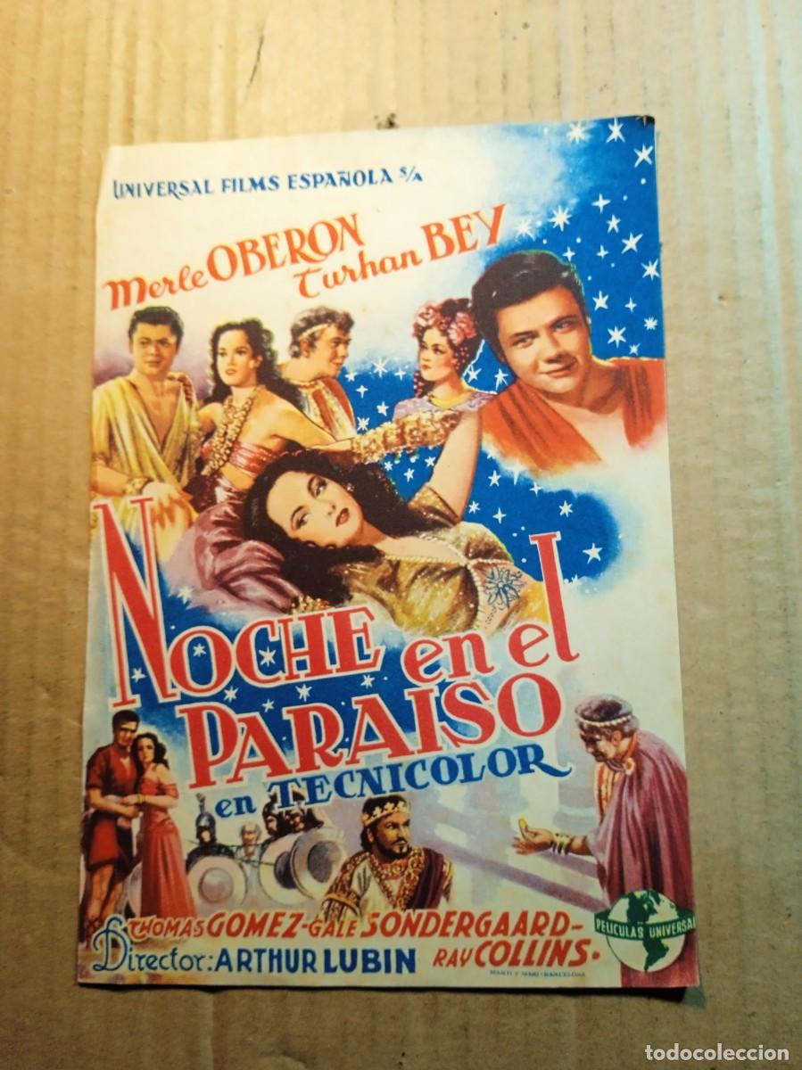 Cine: FOLLETO DE MANO GIGANTE DE LA PEL&Iacute;CULA NOCHE EN EL PARA&Iacute;SO